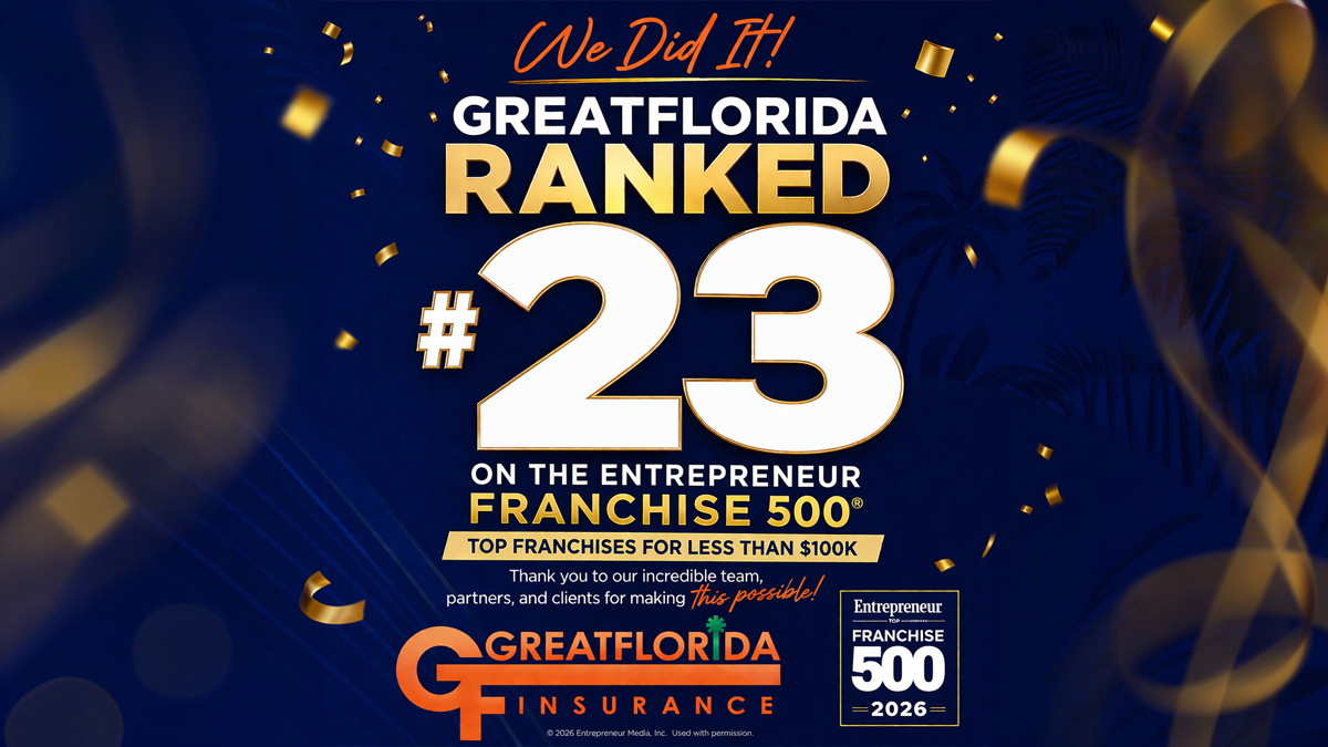 GreatFlorida Insurance ranked #23 on the Entrepreneur Franchise 500 for 2026